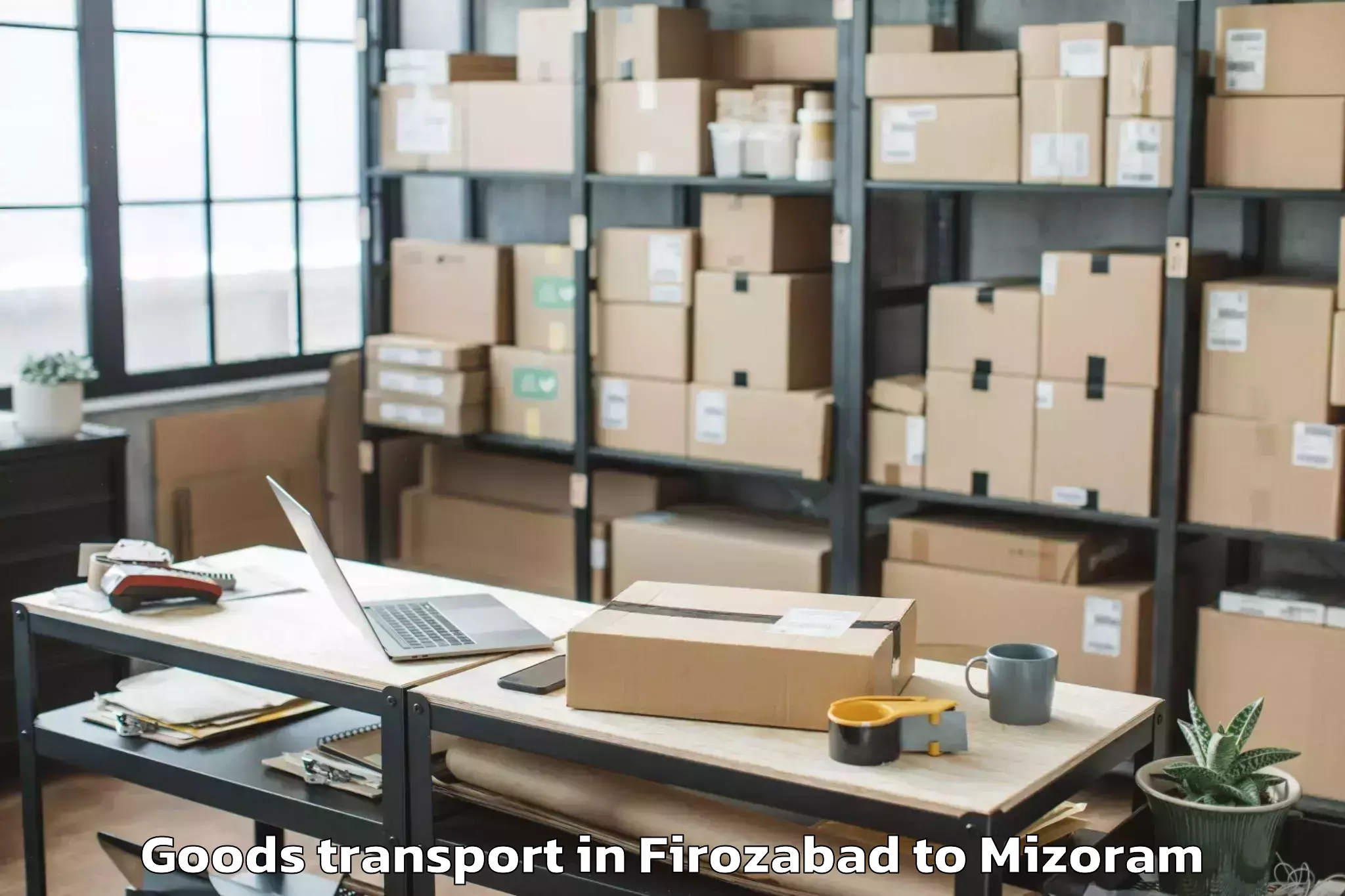 Affordable Firozabad to Hnahthial Goods Transport